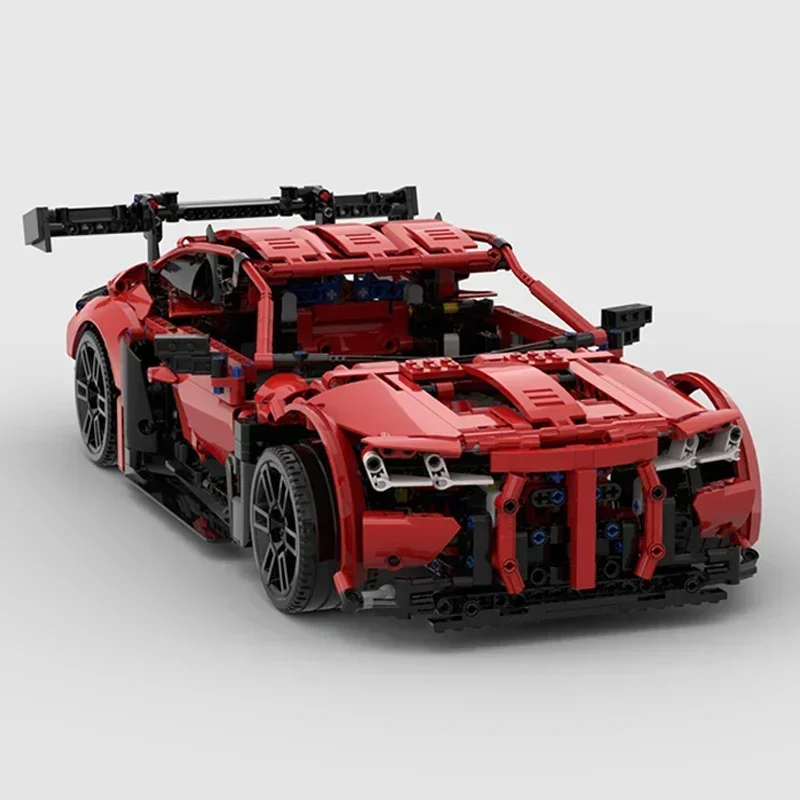 Cidade supercar modelo moc tijolos de construção velocidade campeão m4 gt3 tecnologia blocos modulares presentes brinquedos natal diy conjuntos montagem