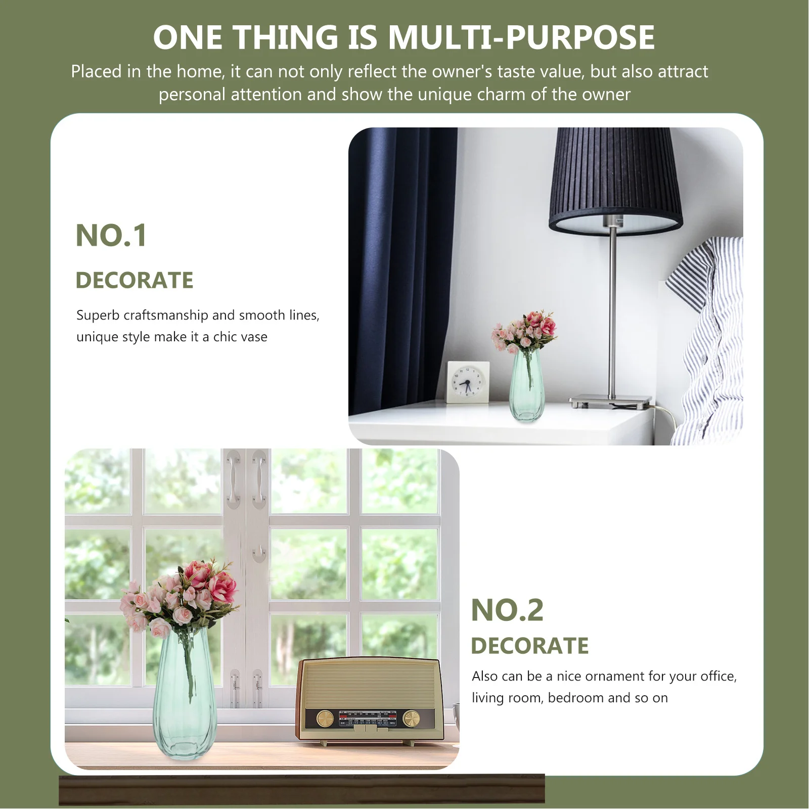 

1Pcs Simple Colored Glass Vase Flower Arrangement Container Floral Decoration Desktop Hydroponics Flower Bottle Home Office