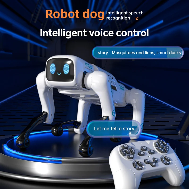 AI Intelligent Robot Dog Voice Dialogue Artificial Remote Control Programming Electric Boy Gift New Children's Toy