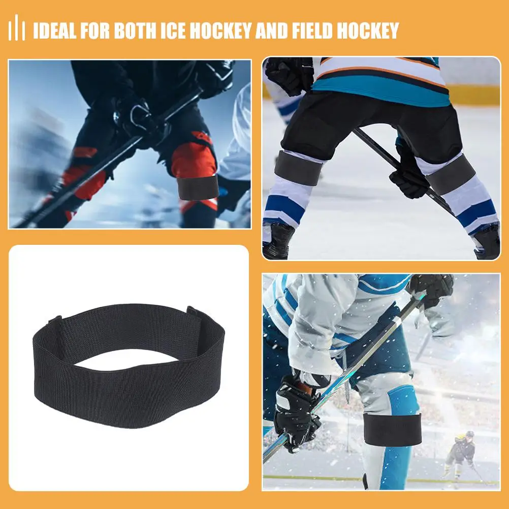 2Pcs Protectores de Pierna para Hockey sobre Hielo con Protecciones Elásticas para los Antebrazos Correas Ajustables Calcetines de Campo de Poliéster Negro de Larga Durabilidad