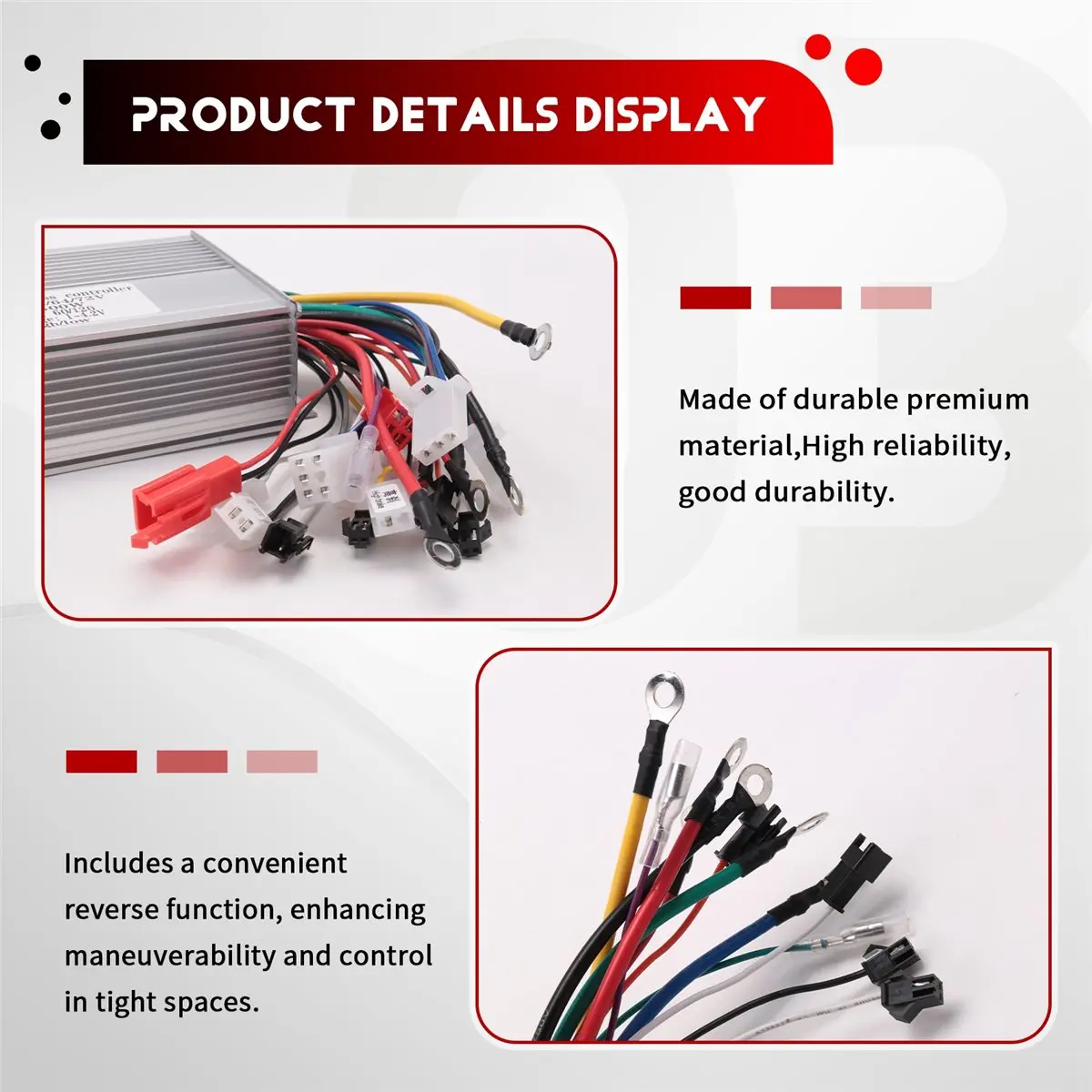 

(ABYM) For 48V 60V 64V 72V Systems 1500W Brushless Motor Controller with Reverse Function for EBikes Scooters Motorcycles