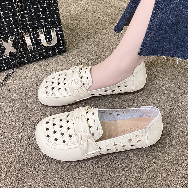 Women Shoes Breathable Flats PU Leather Sneakers Comfortable Female Casual Walking Footwear Fashion Loafers Shoes Women Sandals