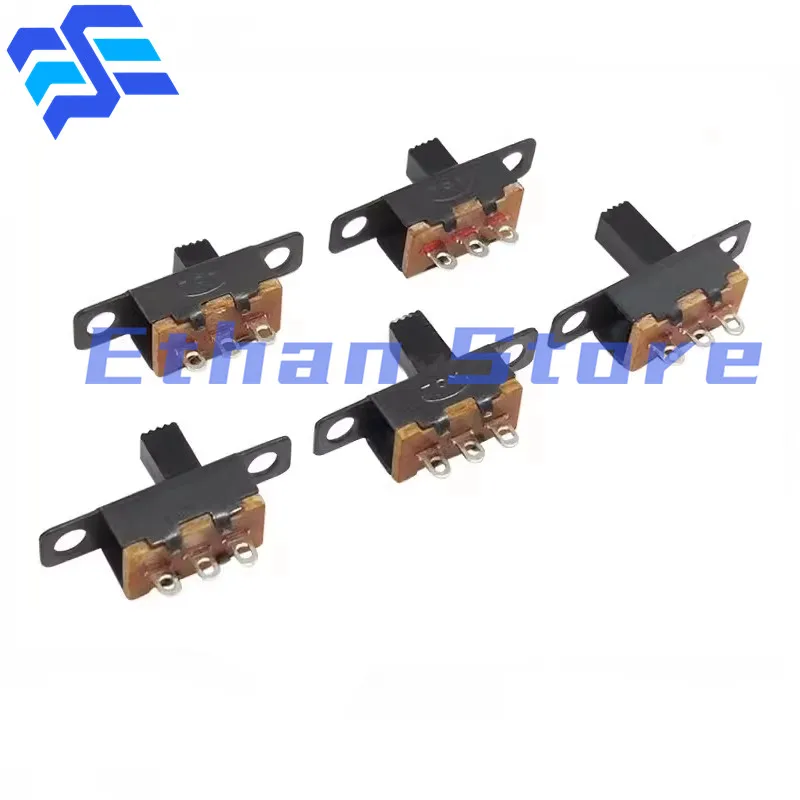 10PCS 50V0.5A SS12F15 Mini Size Black SPDT Slide Switch for DIY Power Electronic Projects 1P2T Toggle Switch Handle VG34 5 6 7MM