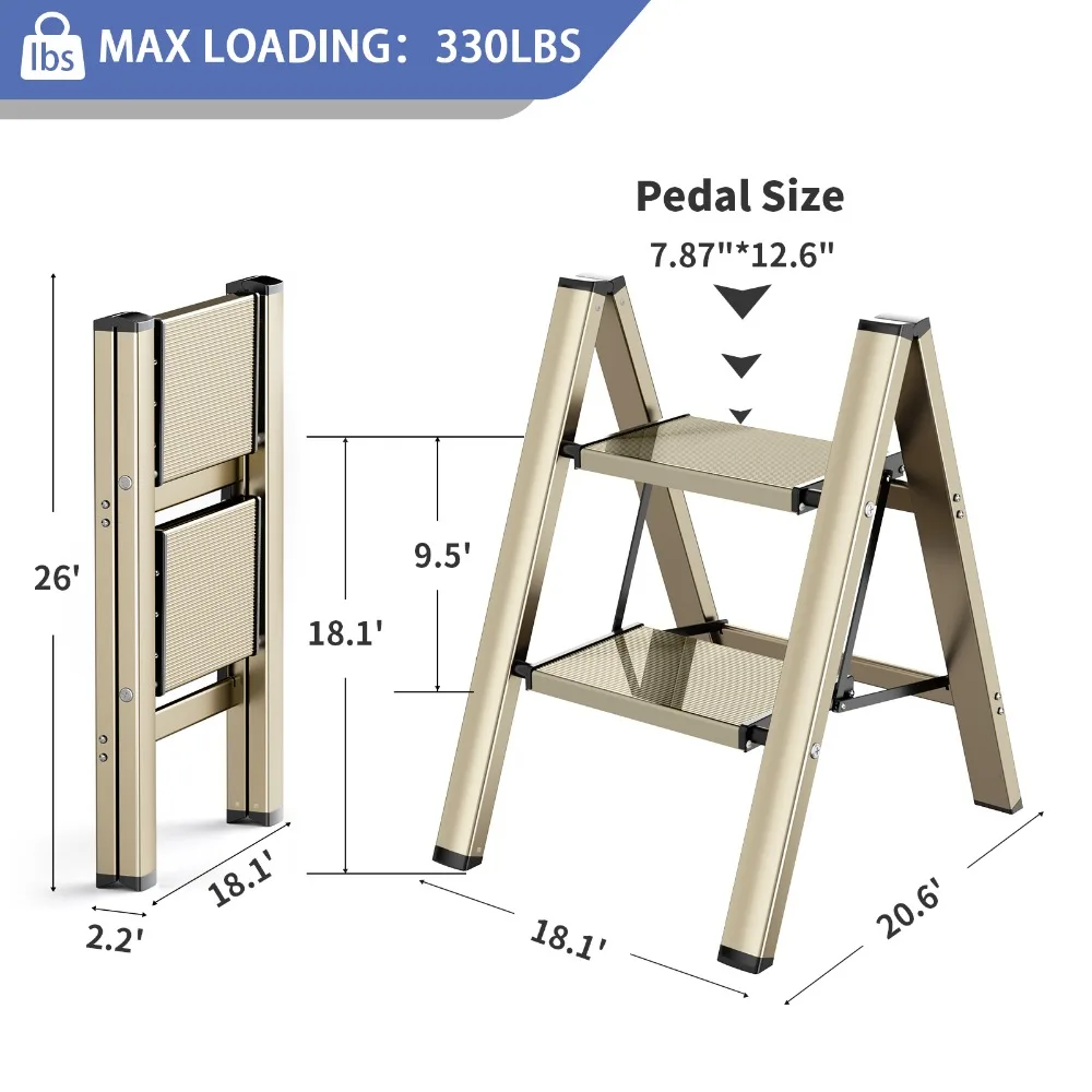 Ladnamy 2-step Ladder Simple Fashion Ladder Chair Home MultiFunction Step Stool Reic Folding Ladder Stool Renword Flower Stand