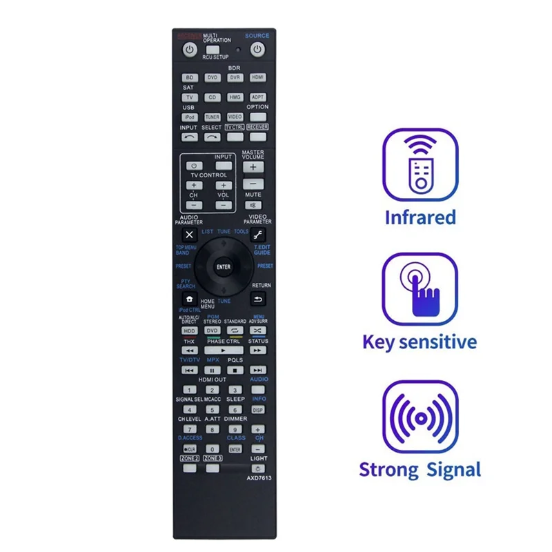 B04C-Replace AXD7613 Remote Control For Pioneer SC-LX75 VSX-LX55 SC-09TX AXD7612 AXD7616 AV Receiver