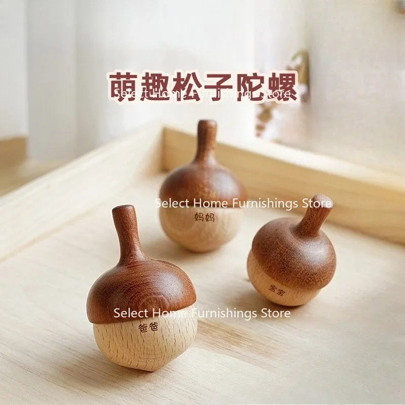 

Suitable for Woodworking Children's Gyro Toys Manual Rotation Kindergarten Boys and Girls Traditional Wooden Toys Lasting Puzzle