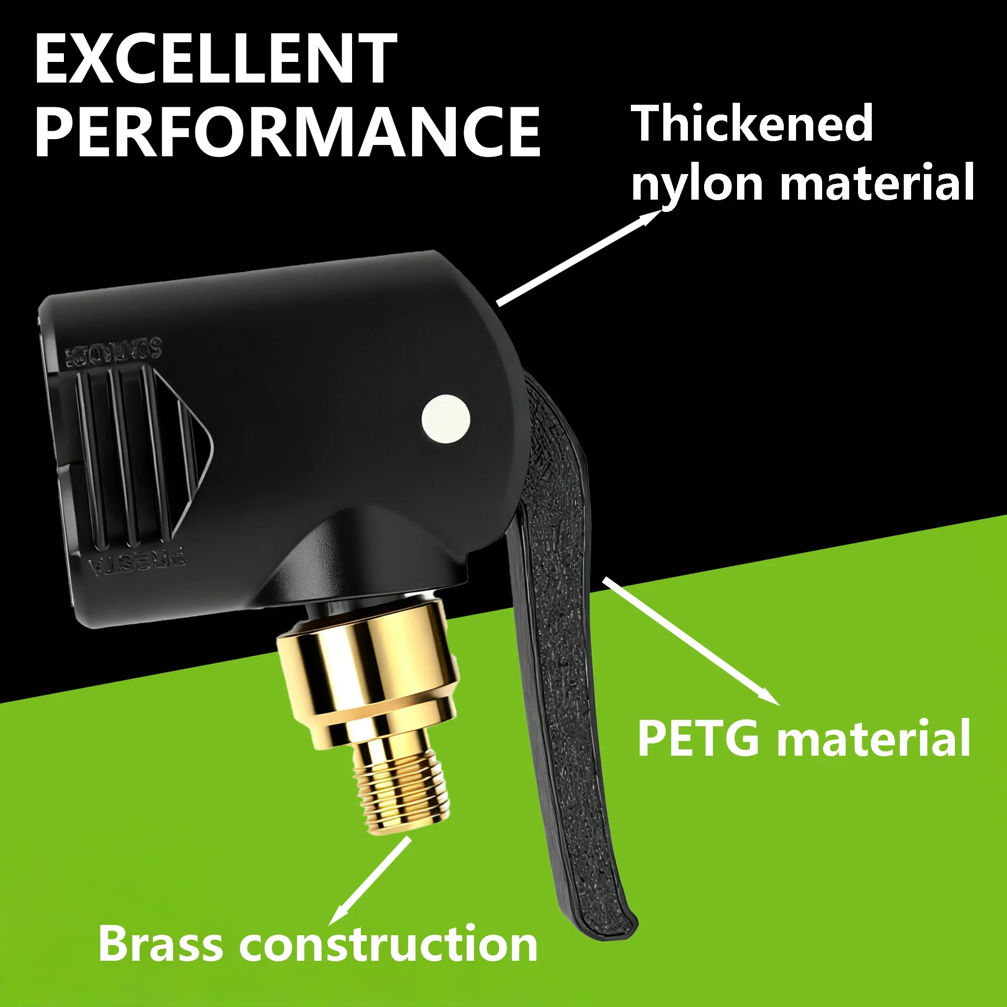 DC Bicycle Pump Quick-Release Smart Mouthpiece 2nd Generation Artifact 2-in-1 Compatible with American and French Mouthpieces