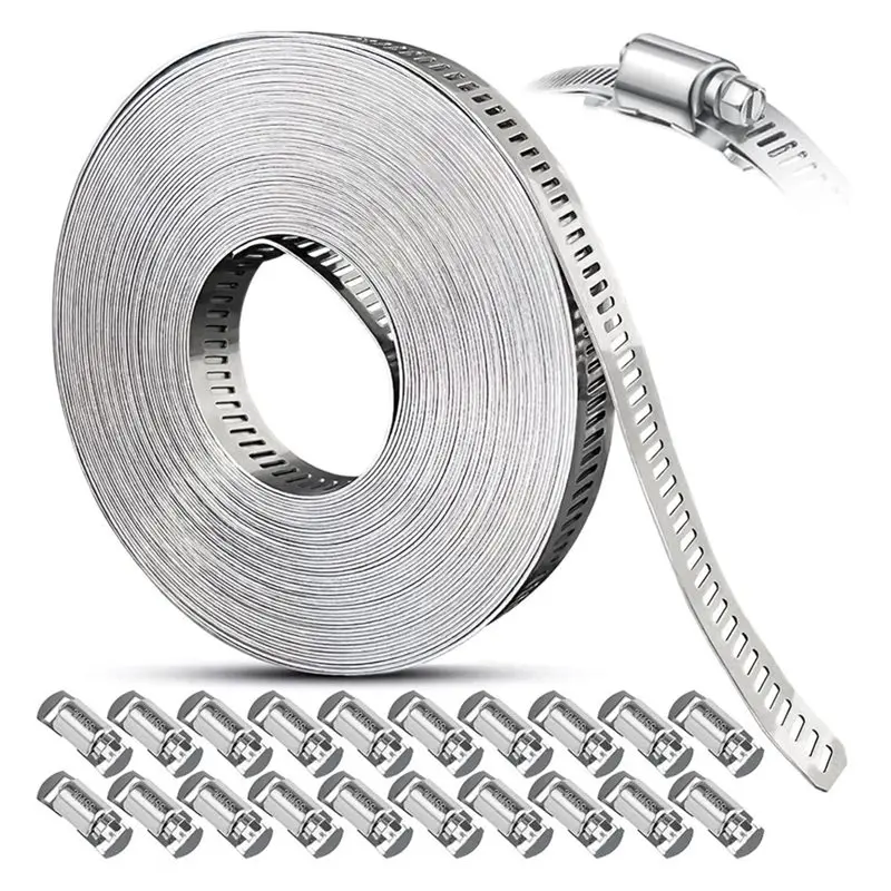 ABKP-Worm Gear Hose Clamps Stainless Steel, For Plumbing Auto Tube Duct Pipe Hose Clamp Assortment Kit, Band Fittings Strap