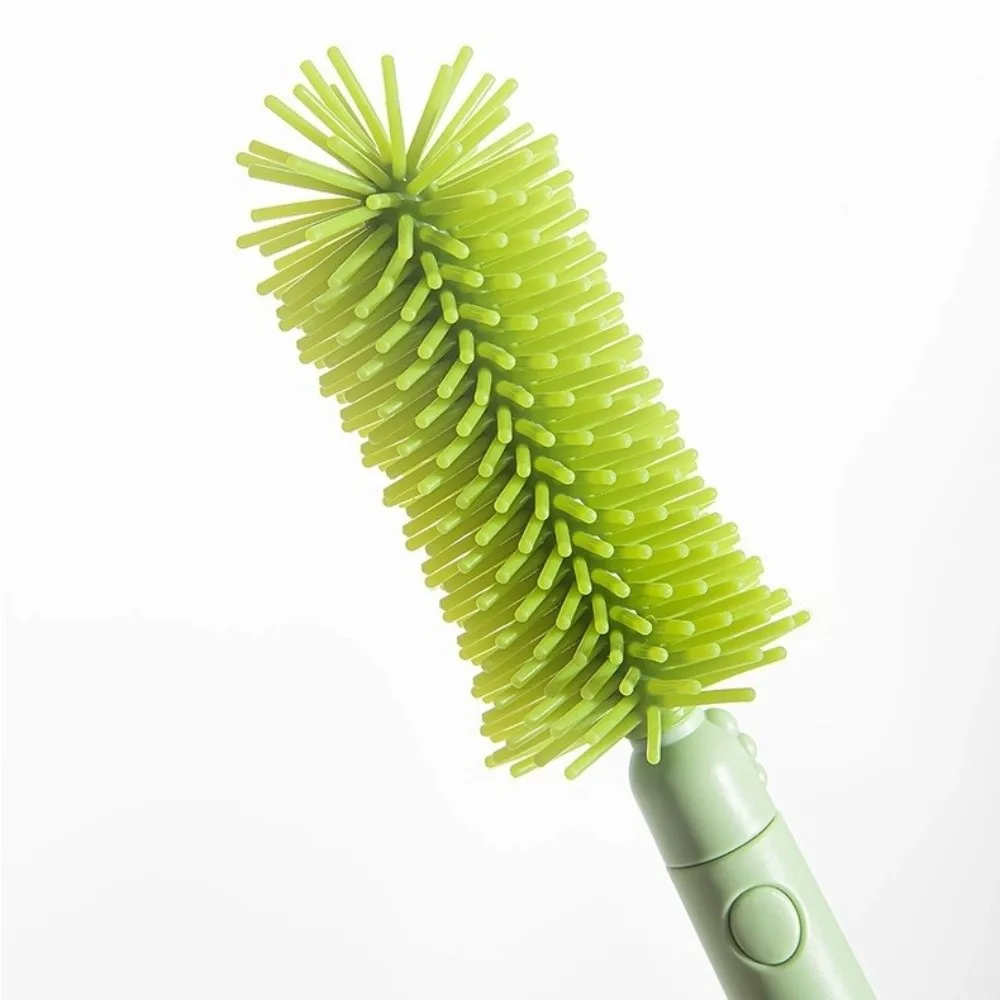 Silicone Travel Bottle Brush Set with Storage Box Travel Size Bottle Cleaning Brush Set Multifunctional with Draining Rack