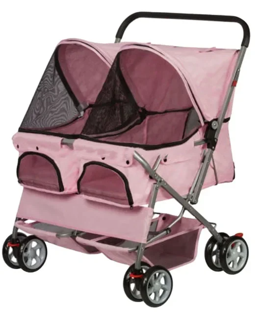 Pet Stroller,High Quality Wholesale Foldable Big Double Twin Wheels Pet Stroller For Two Dogs