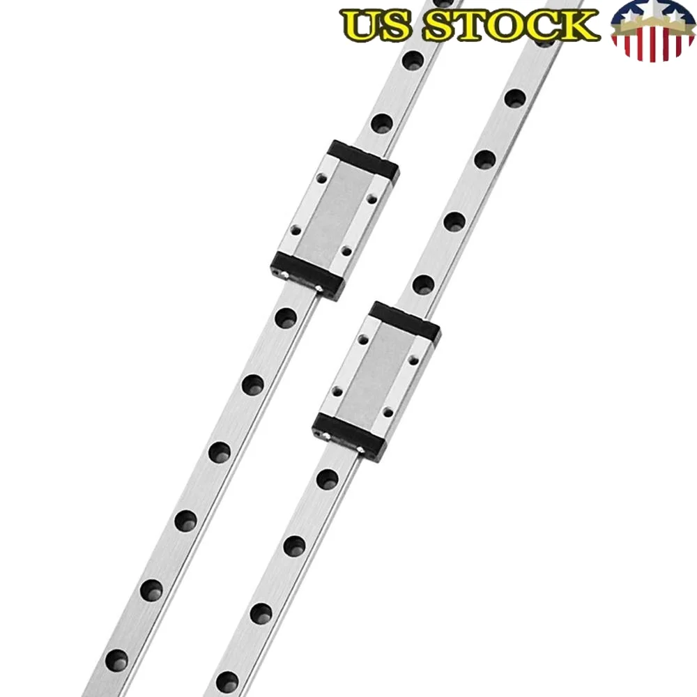 

MGN9 Linear Guide Rail 600mm 2 Pack with MGN9H Carriage Bearings 3D Printers CNC Machinery