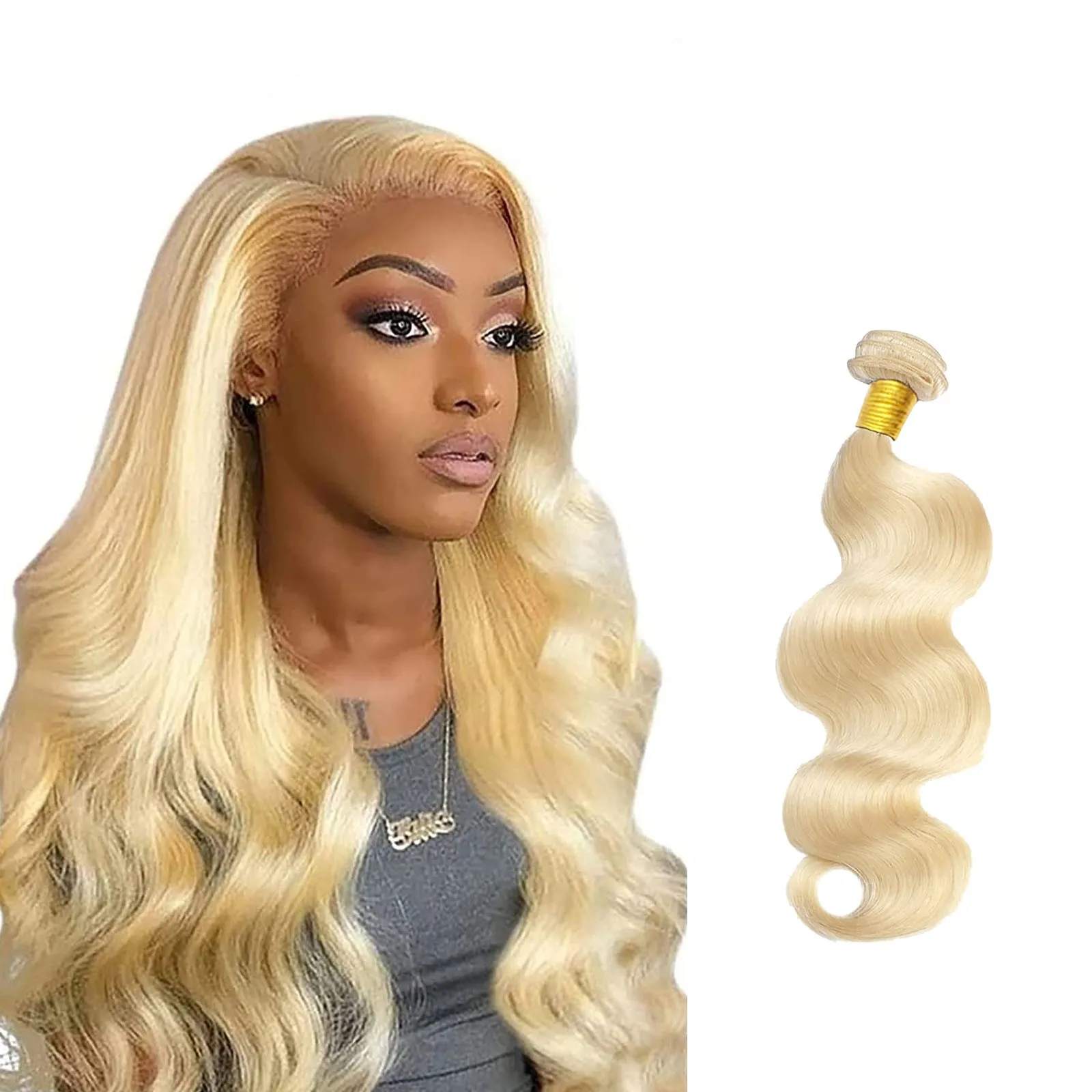 613 Blonde Body Wave Bundles Remy Hair Weft Sew In Extensions Brazilian Virgin Human Hair Weave Bouncy Soft Cosplay Wigs 2026 T1