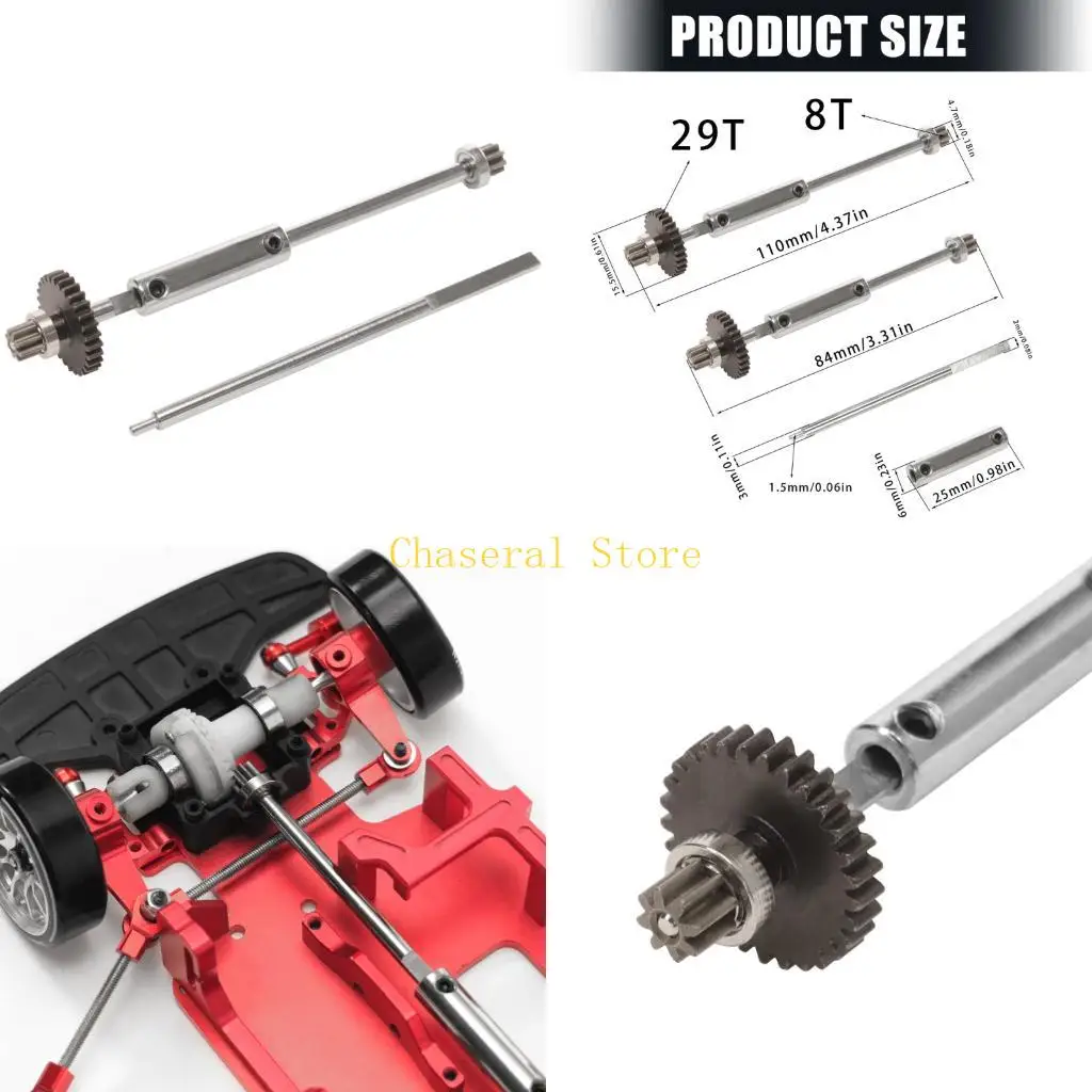 E7CE High Performances Adjustable Center Axles Offering 96-122mm for Enhances Handling In 1/28 Scale Remote Control