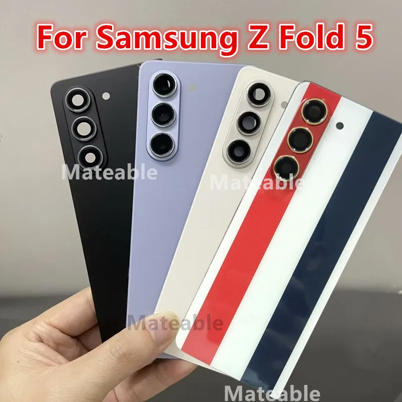 Fold5 Housing For Samsung Galaxy Z Fold 5 F946 Glass Battery Back Cover Repair Replace Door Phone Rear Case + Camera Lens