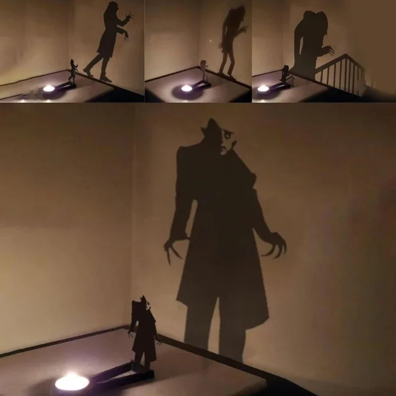Nosferatu-portavelas de terror para decoración de fiestas, candelabro de sombra para Halloween