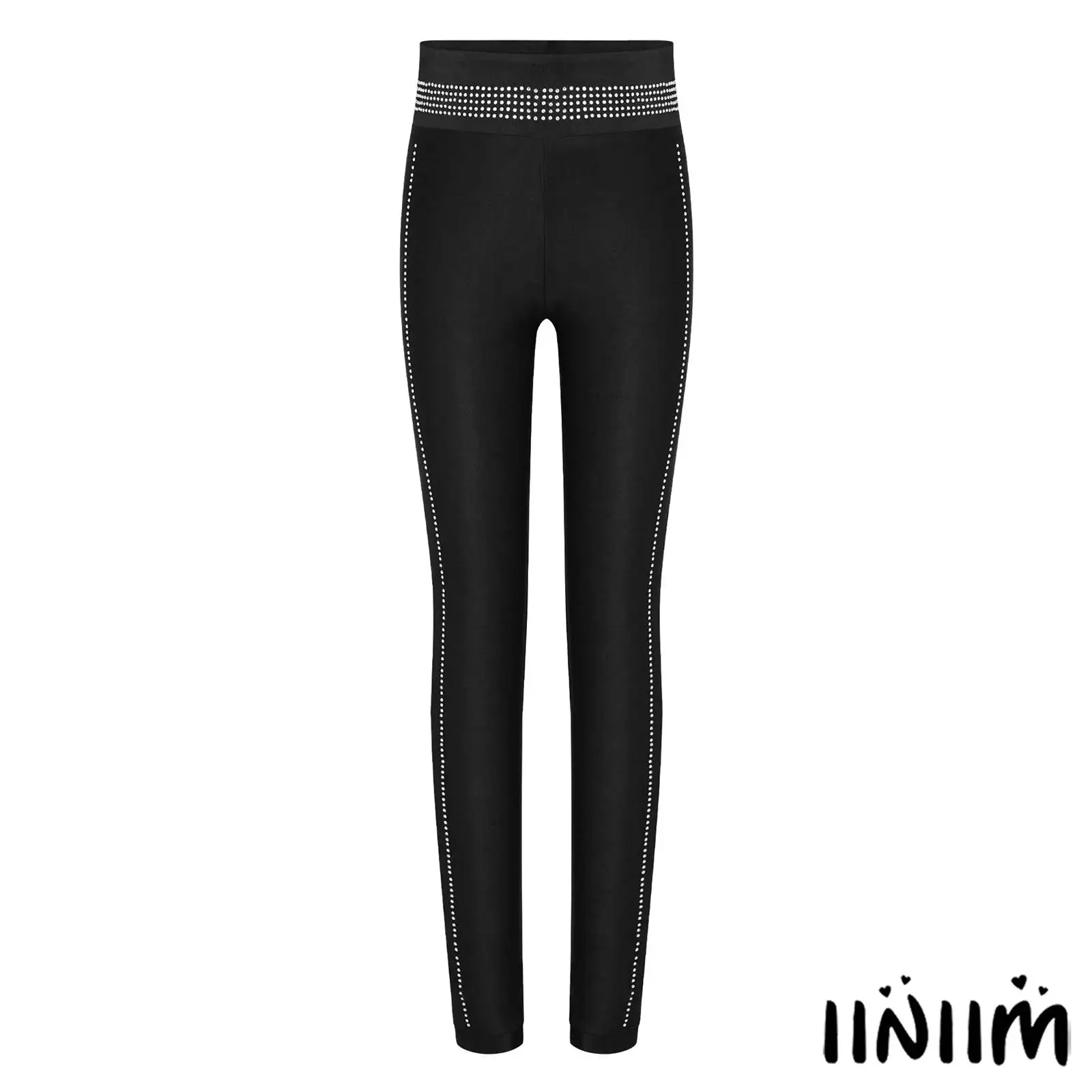 Girls Shiny Rhinestones Lyrical Dance Leggings Ballet Dance Costume for Figure Skating Dance Gymnastics Performance Training