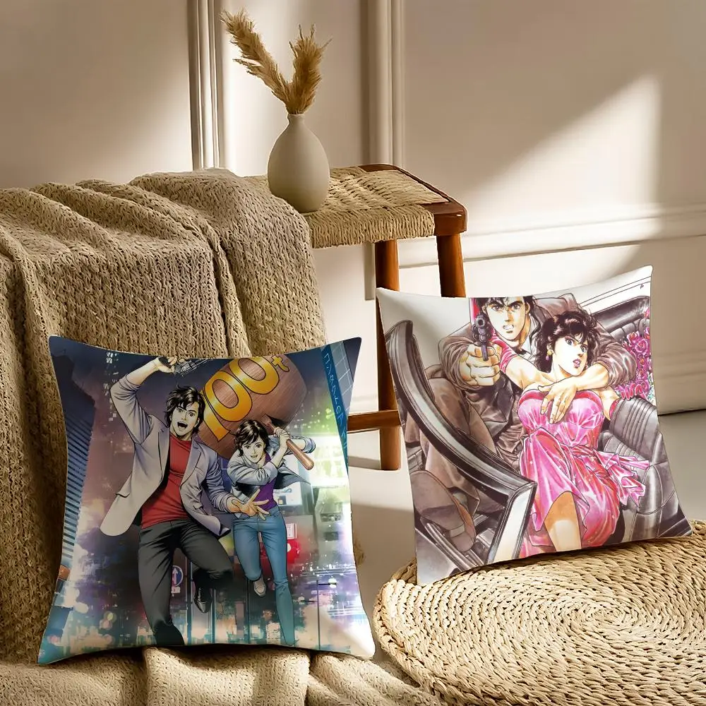 City H-Hunter Pillow Classic Anime Cushion Cover Pillowcase Anti-dustmite living Room Sofa Decor Cushion Room