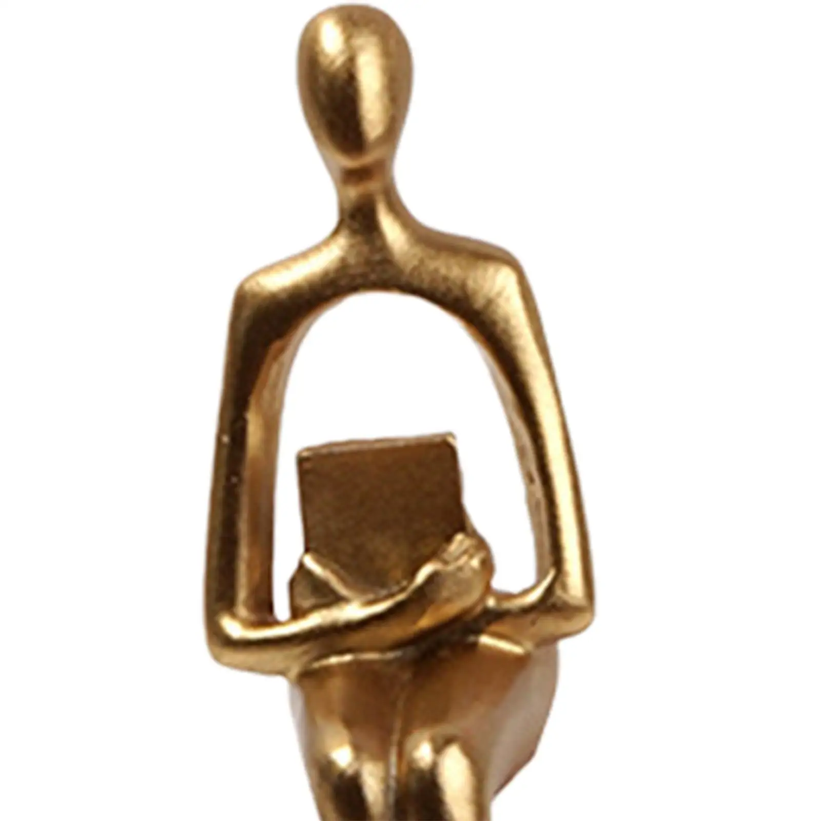 Modern Sitting Thinker Statue Resin Figurine Abstract Sculpture Decorative Accent Collectible Crafts Statue for Desktop