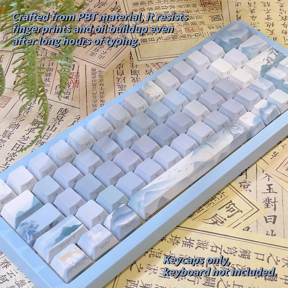 New 120 Keys Cherry Profile PBT 5-Side Sublimation Side Print Translucent Anti-Wear Keyboard