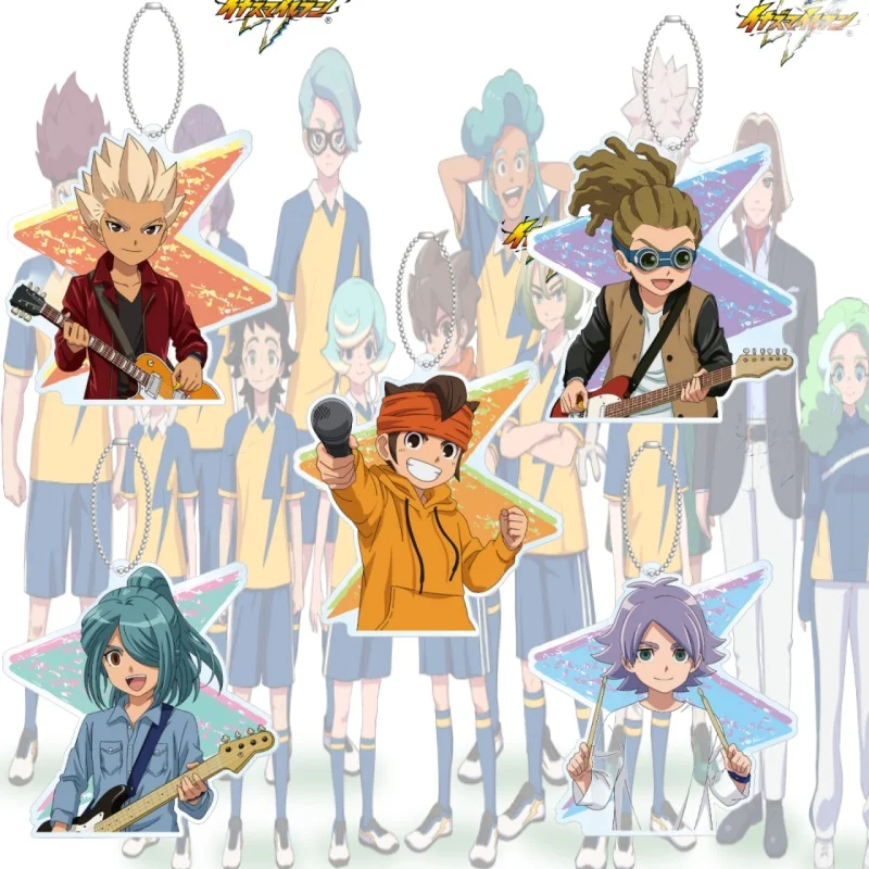 6CM ANIME Inazuma Eleven Acrylic Figure Keychain Bag Charms Backpack Pendant Friends Gifts Car Pendant Birthday
