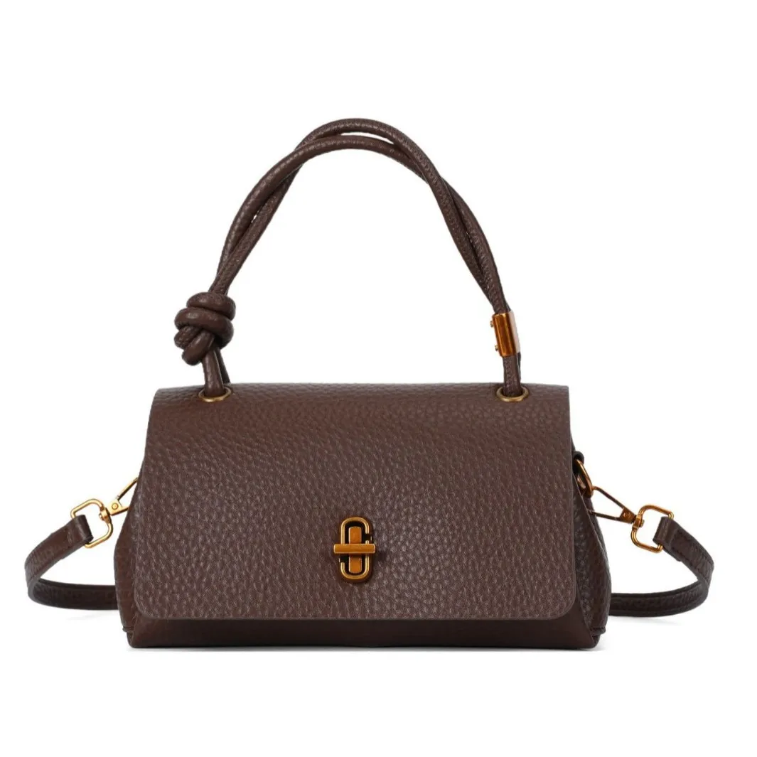 Nowa torebka crossbody w stylu retro z 2025 roku - mała torebka na ramię w stylu vintage, modna torebka na jesień i zimę dla kobiet (czarna/brązowa)