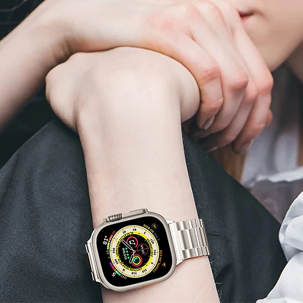 Starlight Bracelet for Apple Watch Band Ultra 49mm 45mm 44mm 42mm Stainless Steel Strap for iWatch 9 SE 8 7 6 5 3 41mm 40mm