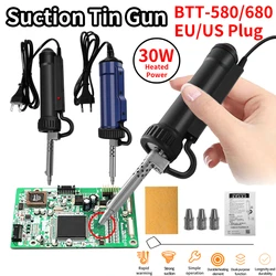 Tin Sucker Vacuum Solder with 3 Suction EU/US Plug Portable Soldering Remove Pump Desoldering Pump For Soldering AC 110V/220V