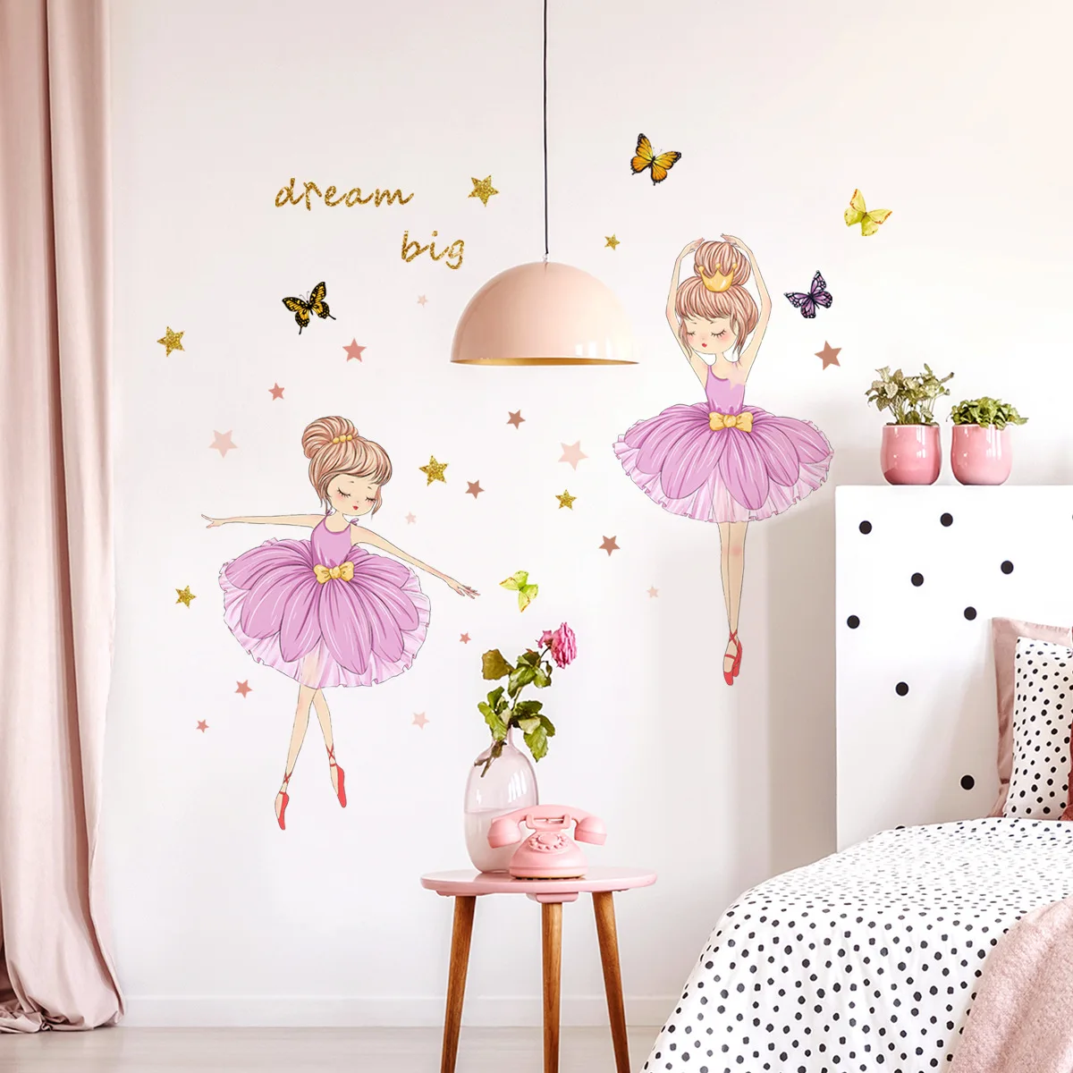 Ballet Girl Vinyl Child Wall Stickers For Baby Kids Room Decoration Adhesive Wallpaper Bedroom Accessories Room Decor Wall Art