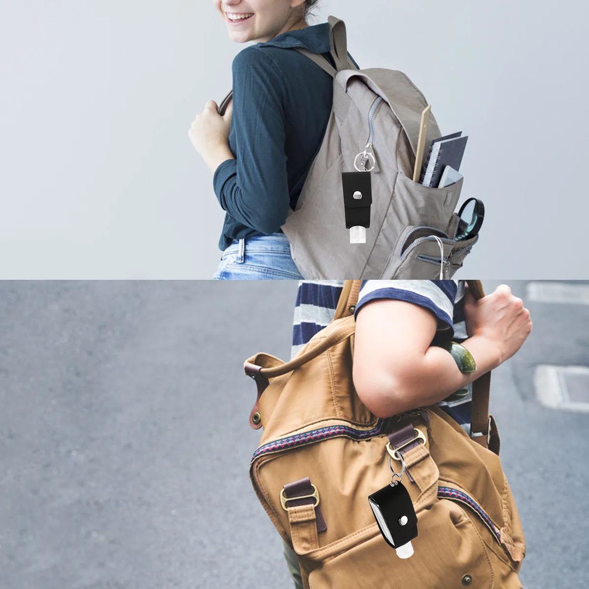 

2 set 2 Sets Empty Pu Bottle Cover Storage Container Mini Reusable Lotion Bottle For Perfume Hand Gel