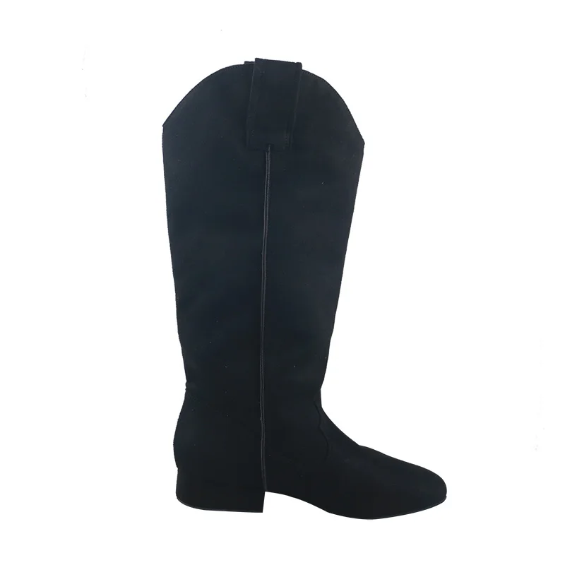Wedopus Scarpe da ballo da sala personalizzate senza cerniera Stivali Stivali invernali da donna Stivale da ballo lungo nero Suola in pelle scamosciata