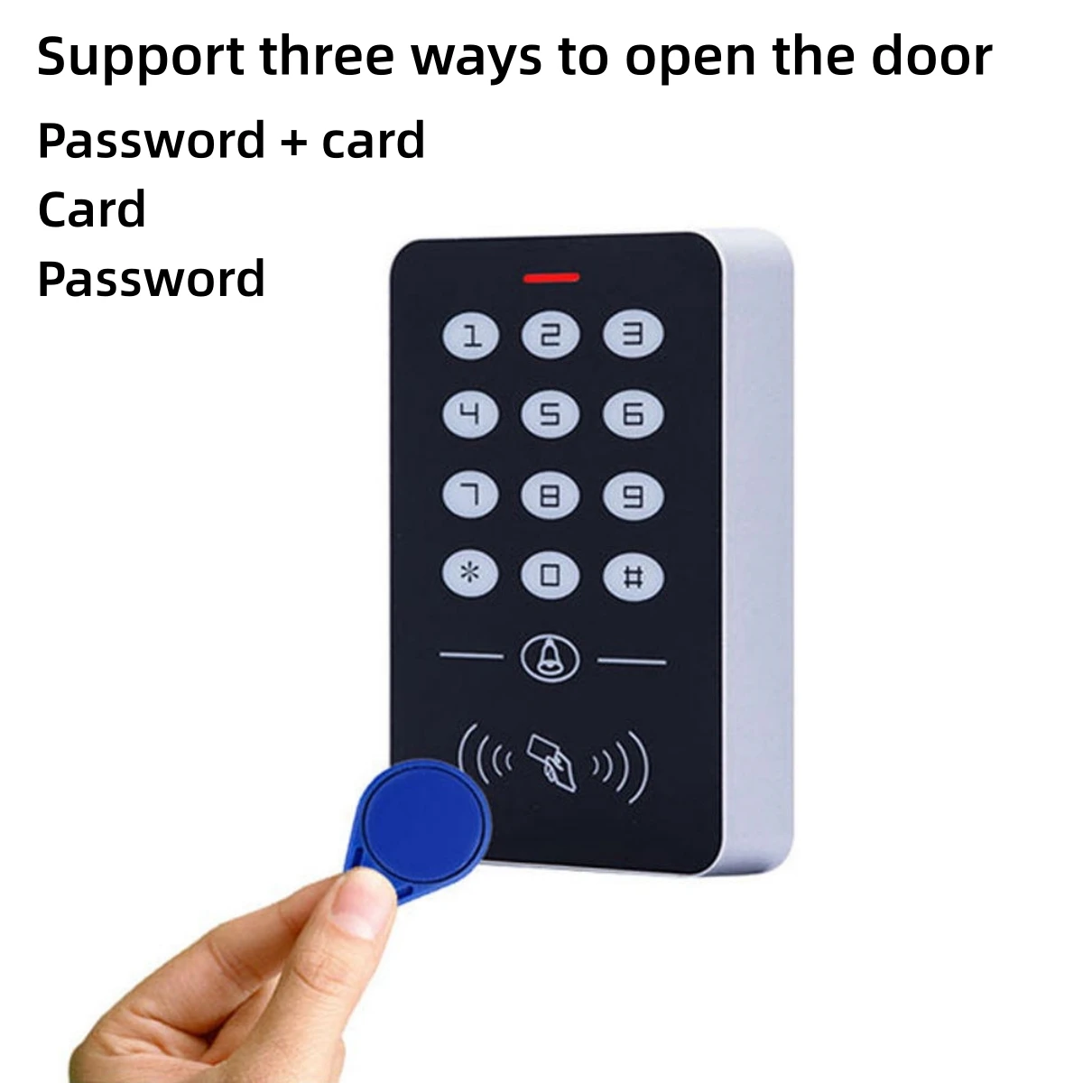 Standalone Access Control System 125KHz RFID Card Reader Keypad 1000 Users Password Doorbell for Office Automatic Door