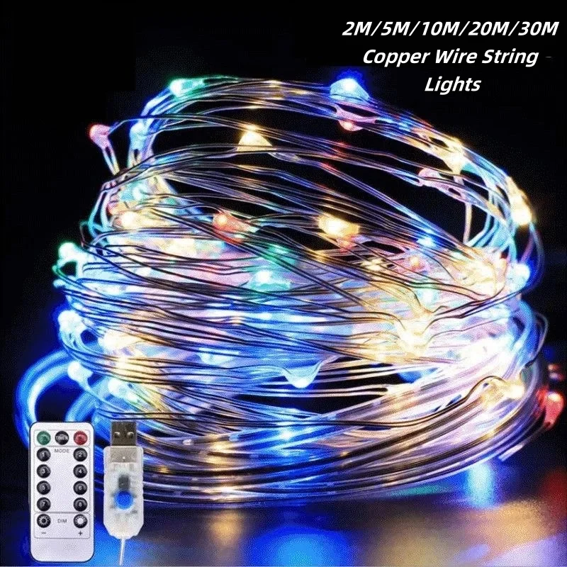 

5M/10M/20M USB LED String Lights Copper Wire Waterproof Fairy Lights for Christmas Wedding Party Decor