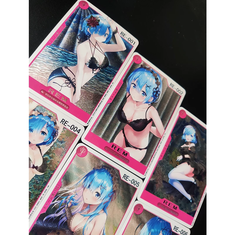 Anime Goddess Story DIY ACG Flash Card Tabletop Games Solitaire Rem Toys for boys Collectible Cards Christmas Birthday Present