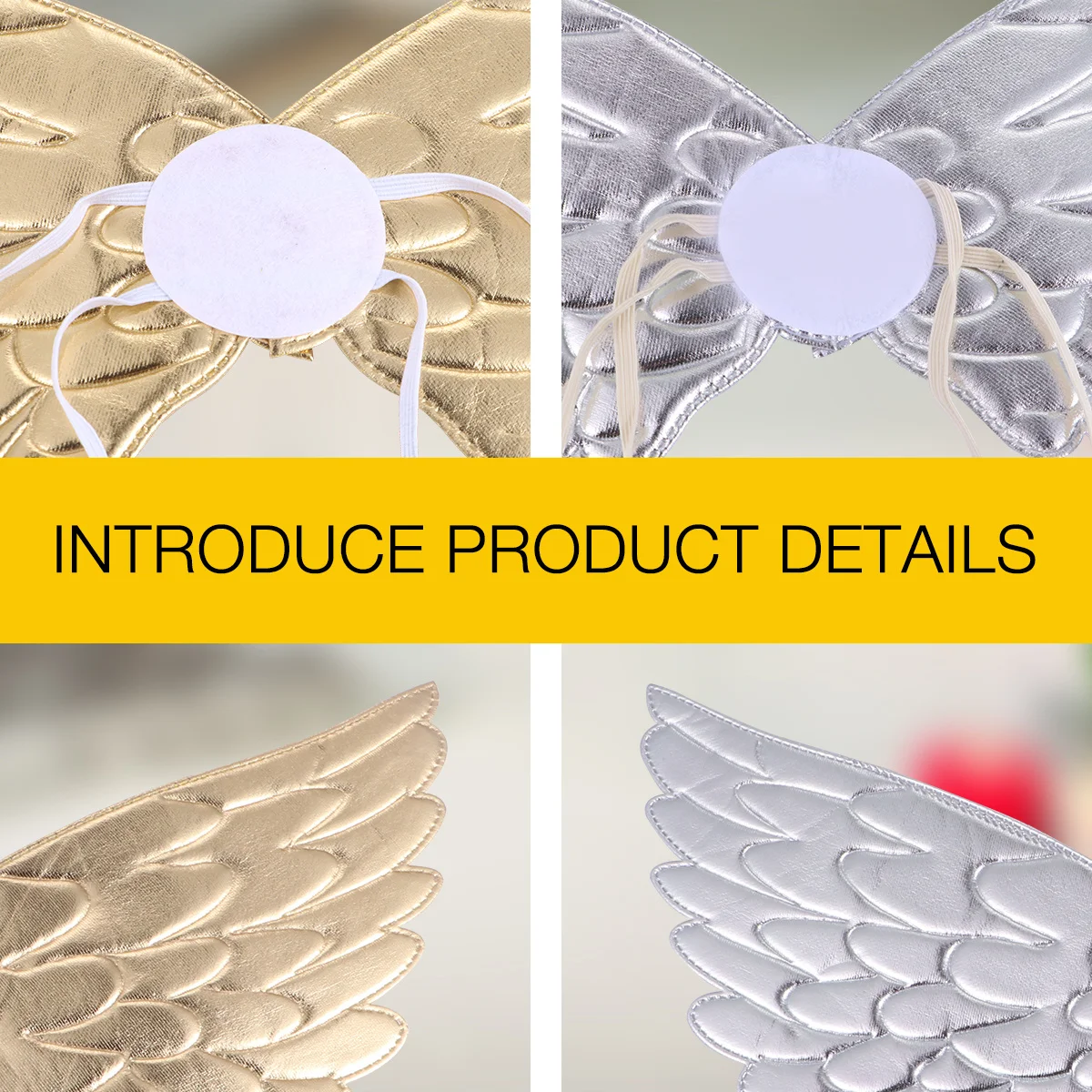 

1Set Halloween Angel Wings Performance Costume Creative Design Elastic Strap Comfortable Fit for Party Stage