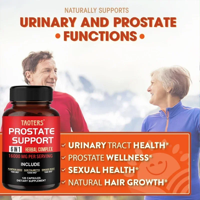 Saw Palmetto Capsules with Ginger Root - Prostate Health Hair Supplement Urinary Health