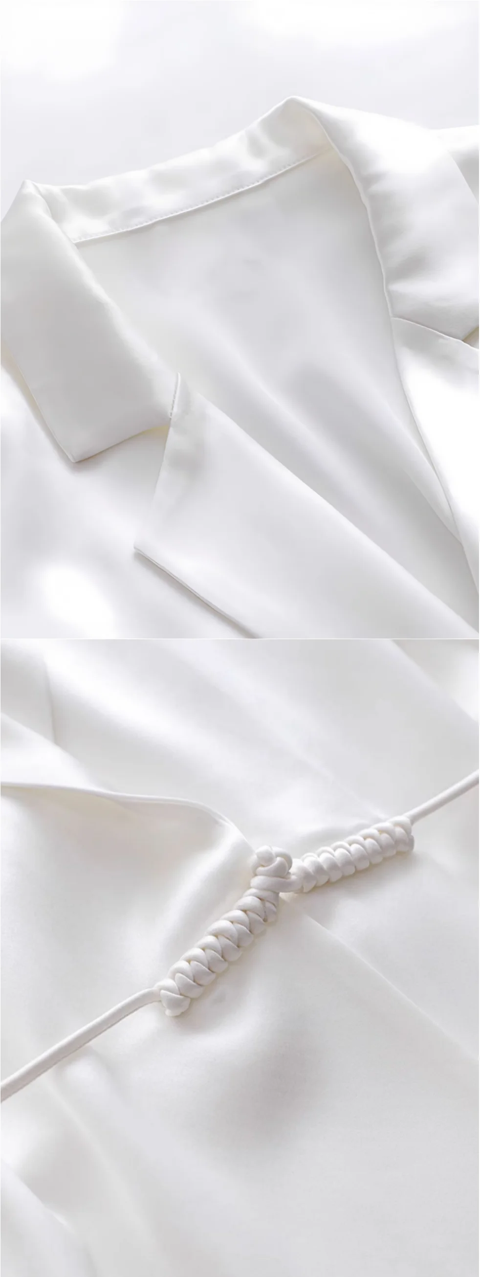 Damenjacke für Frühling und Herbst, neue Arbeitskleidung im chinesischen Stil, modischer und eleganter weißer Freizeitblazer, Satin-Acetat-Stoff, schwarzer Blazer mit Dreiviertelärmeln und einem Knopf – Detail 4