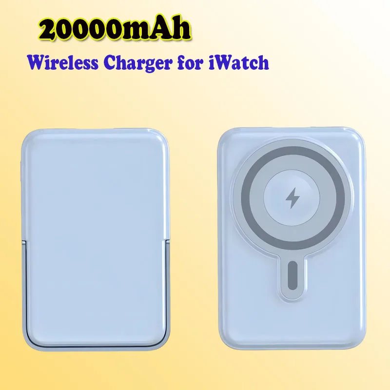 

PD20W для Apple Watch Беспроводное зарядное устройство Магнитный внешний аккумулятор с подставкой Портативная внешняя запасная батарея для IWatch IPhone
