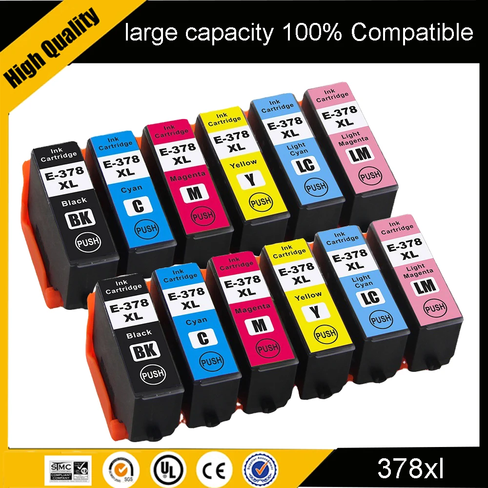 Para cartuchos de tinta Epson 378 XL, tinta 378 378XL para trabajar en Epson Expression Photo XP-8500 XP-8600 XP-8605 XP8500 XP8600 XP8605