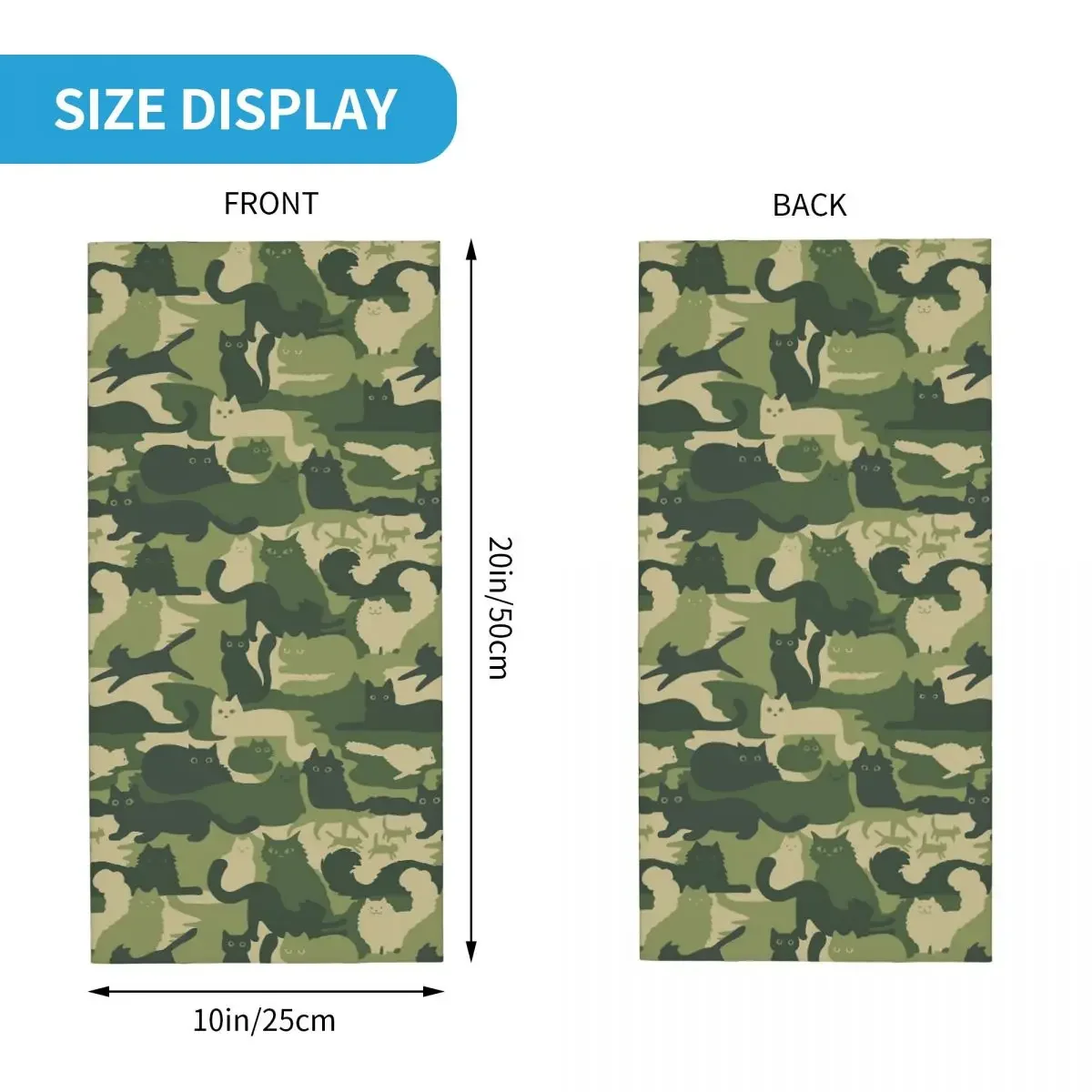 Camouflage Pattern With Cats Camo Bandana Neck Cover Printed Balaclavas Wrap Scarf Warm Headband Riding Outdoor Adult Windproof