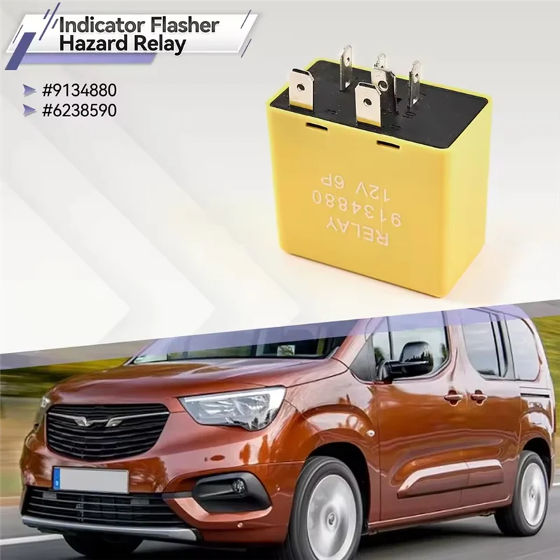 ABQB-Индикатор мигалки, аварийное реле, 12 В, 6-контактное для Vauxhall Opel Astra G Corsa C Meriva A Combo Vectra B 9134880 6238590