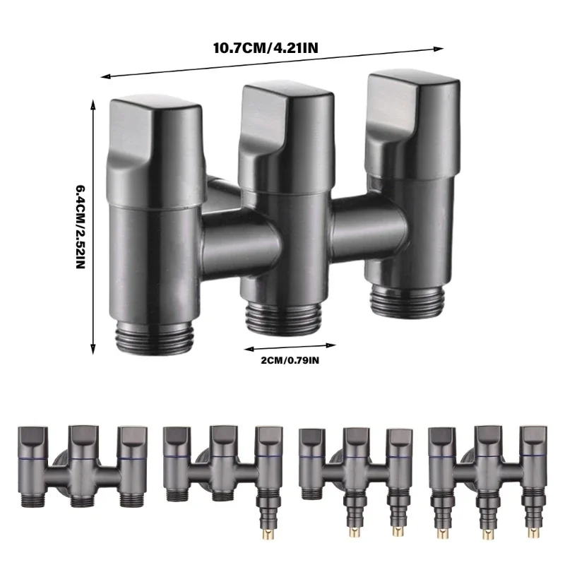 3 Way Water Splitter Valves 3 Way Water flowing Divider Valves for Simultaneous connection in Kitchens & Bathrooms