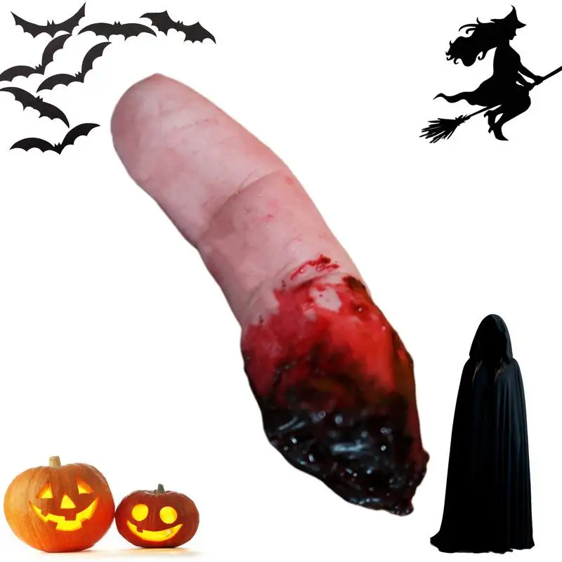 

Halloween Severed Fingers Horror Simulated Bloody Finger Solid Resin Scary Halloween Bloody Fake Finger Simulated Bloody Finger