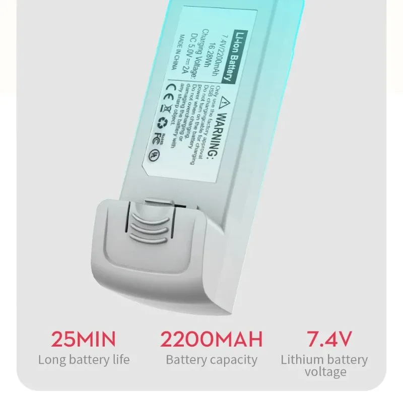Newly Upgraded 7.4V 2200mAh Drone Battery for LYZRC L500/ L500 Pro/ L500 ProMax 4K Drone Battery Accessories Parts High Quality