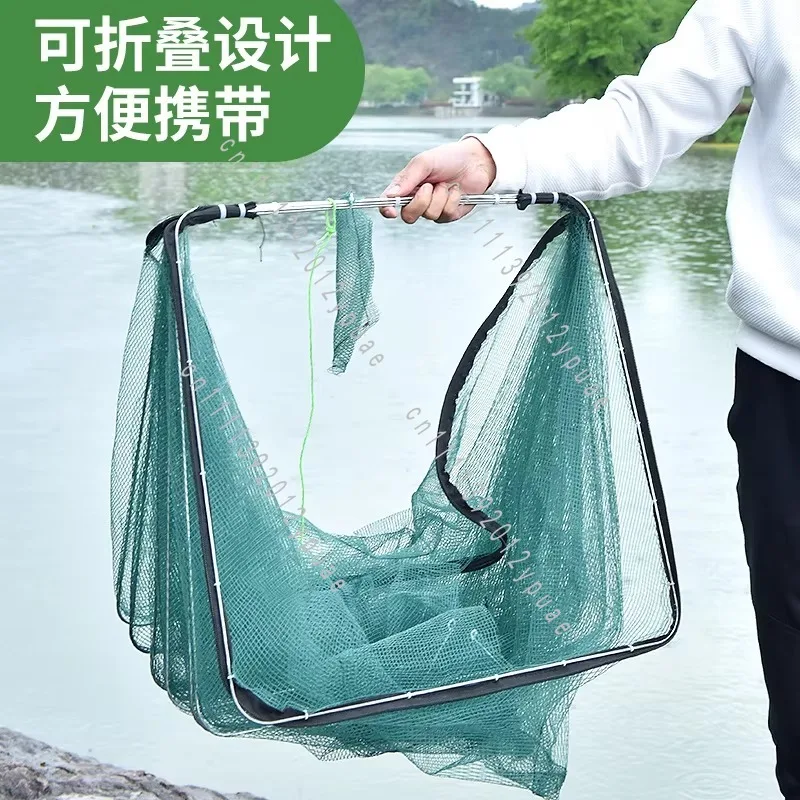Foldable Fishing Trap, One-way Entry Mesh Cage, Fishing Tackle for Eel, Loach, Shrimp and Lobster Catching