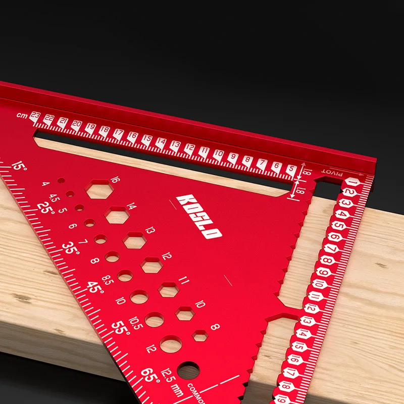Régua triangular multiângulo 3d para carpintaria, com pino de posicionamento, régua de marcação de alta precisão, quadrado de carpintaria, 1 peça