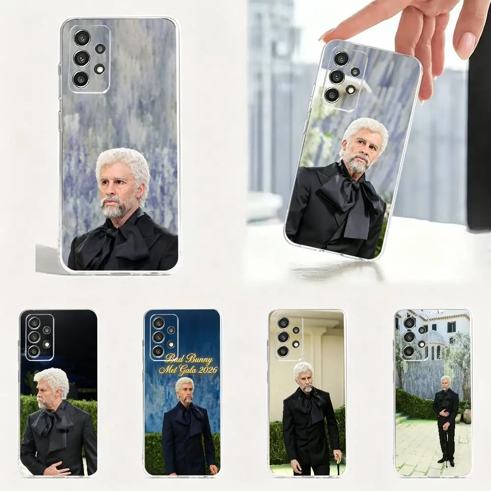 Bad Bunny Met Gala Costume Art  Phone Case For S25,S24,S21,S22,S23,S30,Ultra,S20,Plus Samsung Transparent soft case