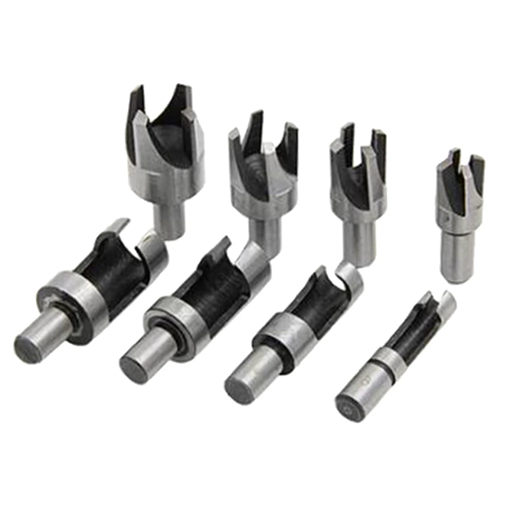 8Pcs/set Carpentry Wood Plug Cutter Straight and Tapered Claw Type Drill Bit