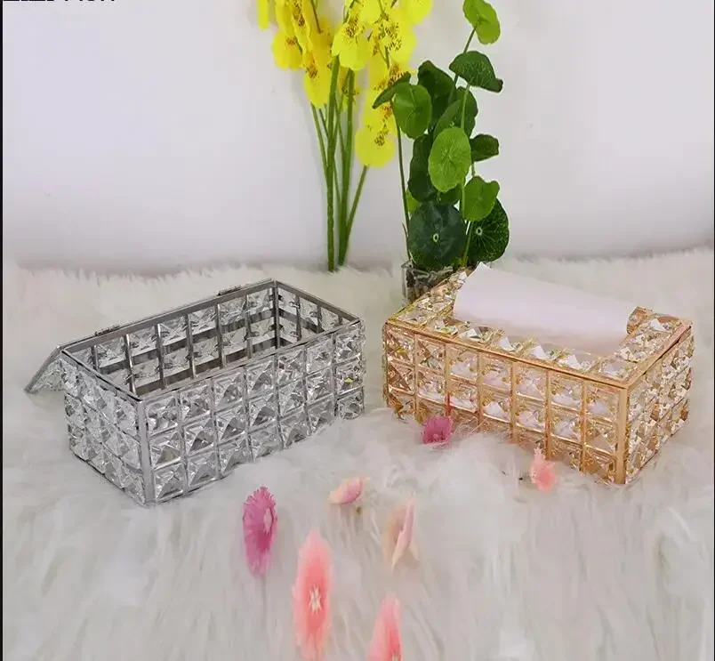 

Crystal Glass Tissue Box Cover Modern Home Hotel Tissue Container Desktop Napkin Tissue Box Decorative Tissue Holder Paper Towel