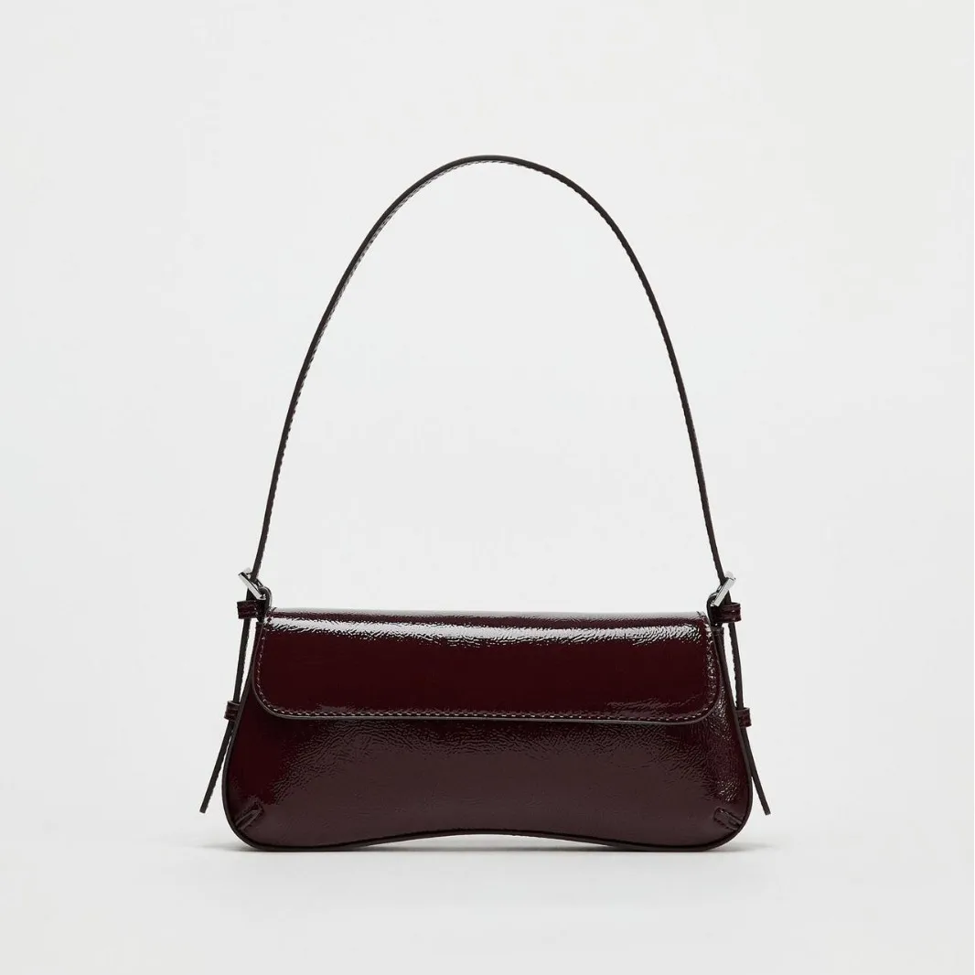 

Fashion Patent Leather Underarm Bag Small Cover Flap Shoulder Bags for Women 2025 New Light Designer Women's Handbags Purses