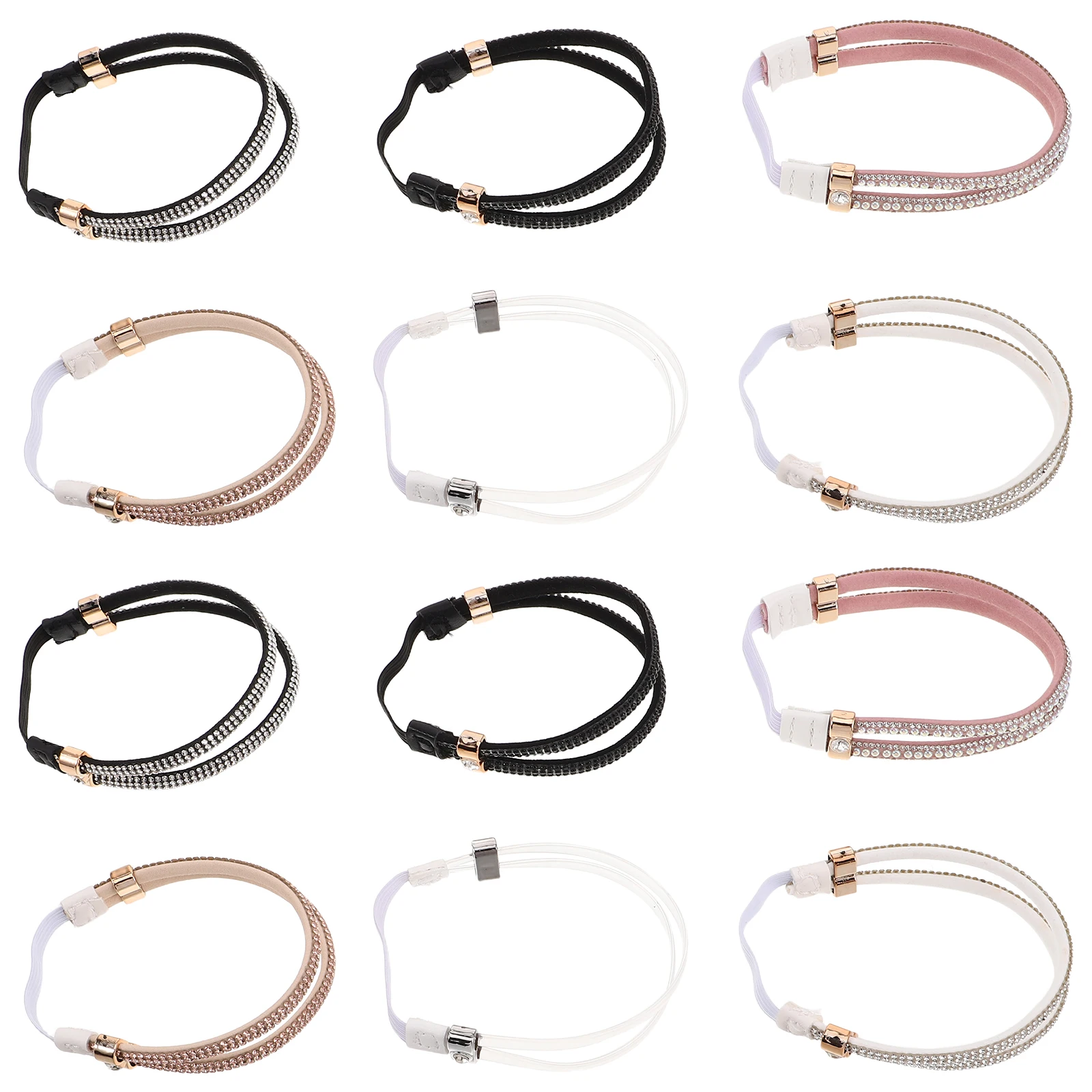 

6pcs High Heel Shoe Straps Elastic Rhinestone Bands Secure Sandals Slippers Accessories Durable Walking Support Fastening